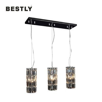 لامپ های آویز کریستال گرد معاصر 3 چراغ شکل بلند